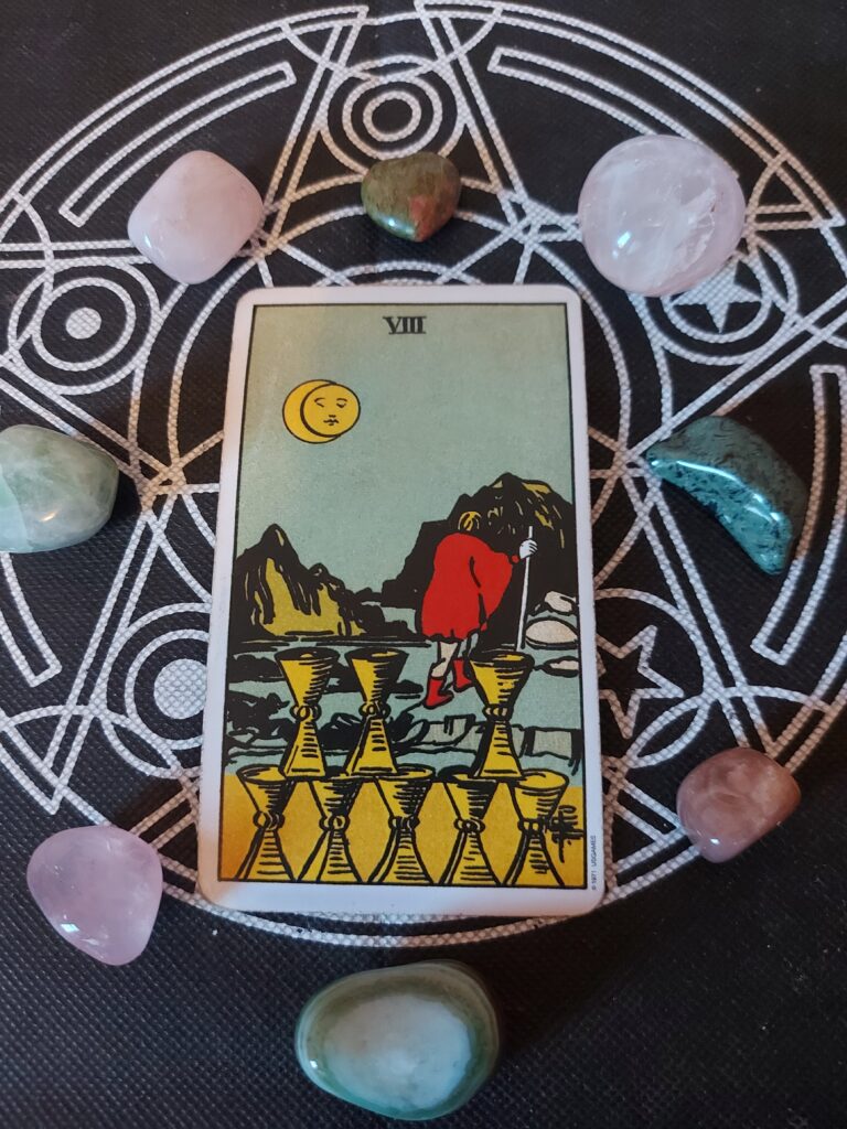 tarot explained, 8 Cups and crystal grid