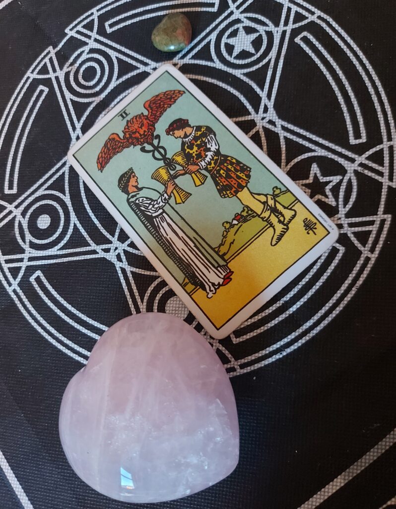 2 Cups from Rider Waite Smith tarot deck